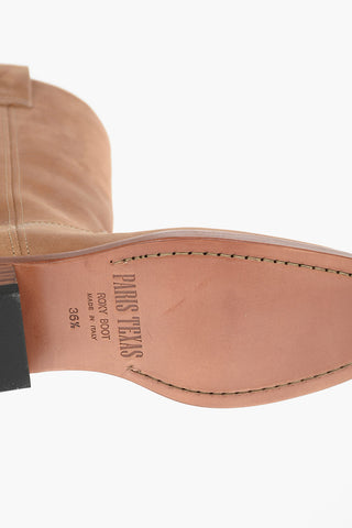 Leather ROXY Squared-toe Camperos Boots with Visible Stitchings