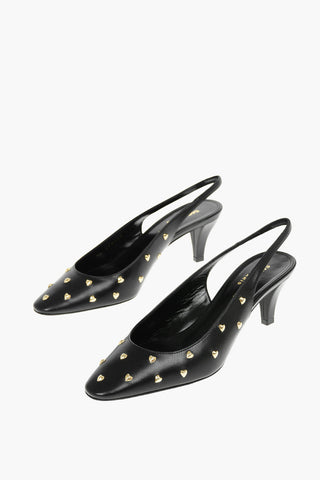 Slingbacks CAROLE in Nappa con Borchie a Cuore 6cm