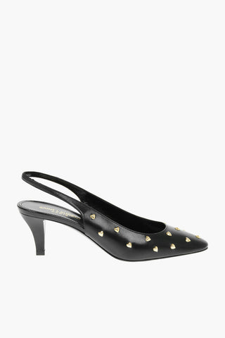 Slingbacks CAROLE in Nappa con Borchie a Cuore 6cm