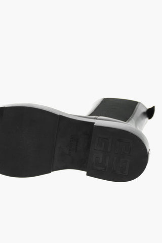 Leather Mid-calf Chelsea Boots with Squared Toe