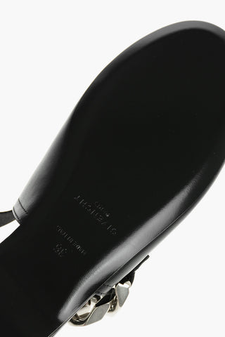 Soft Leather Mules embellished with Metal G Chain