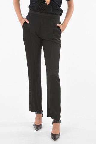 Straight-leg AGOSTIN Pants with Satin Viscose Blend Details