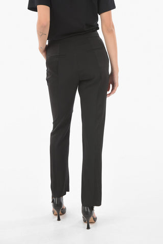 Straight-leg AGOSTIN Pants with Satin Viscose Blend Details