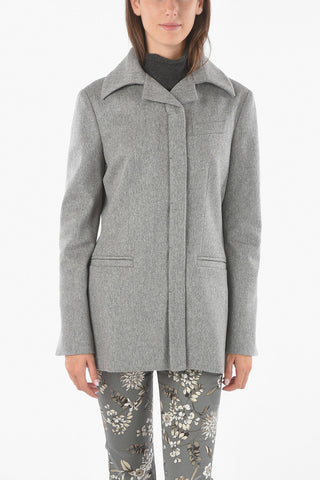 Virgin Wool Coat With Welt Pockets And Martingale