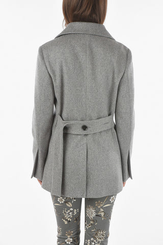 Virgin Wool Coat With Welt Pockets And Martingale
