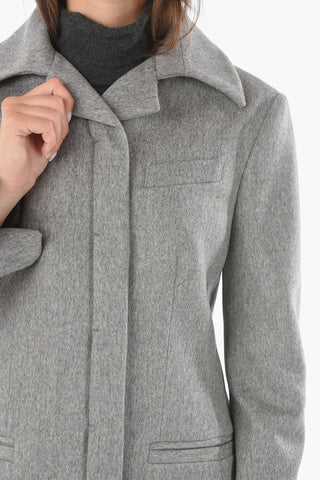 Virgin Wool Coat With Welt Pockets And Martingale