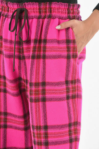 Tartan Wool Pants With Drawstring