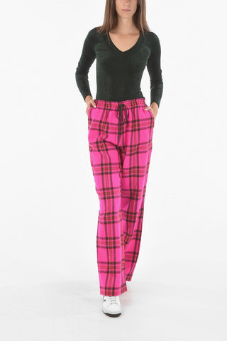 Tartan Wool Pants With Drawstring
