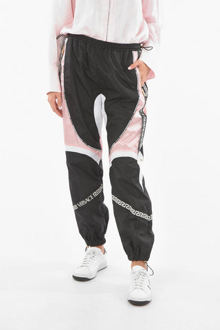 Joggers in Nylon con Bande Laterali Logate