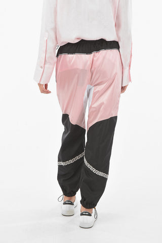 Joggers in Nylon con Bande Laterali Logate