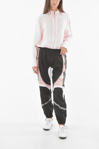 Joggers in Nylon con Bande Laterali Logate