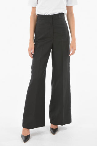 Linen Blend HIGH-WAIST STRAIGHT FIT Palazzo Pants