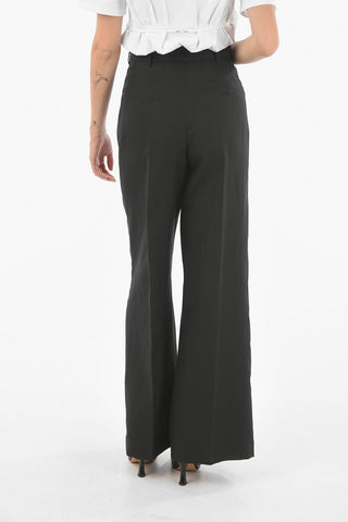 Linen Blend HIGH-WAIST STRAIGHT FIT Palazzo Pants