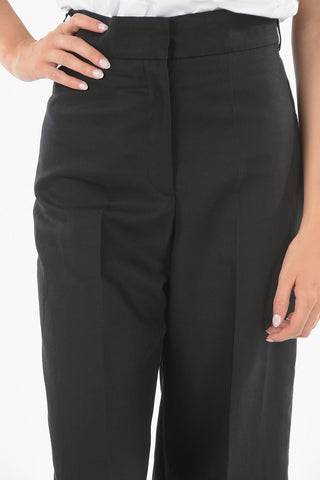 Linen Blend HIGH-WAIST STRAIGHT FIT Palazzo Pants