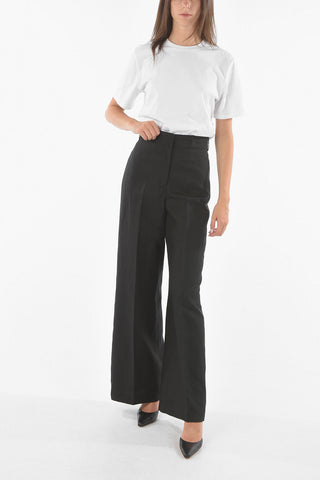 Linen Blend HIGH-WAIST STRAIGHT FIT Palazzo Pants