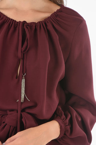 Chemisier Off-Shoulder in Misto Seta con Coulisse