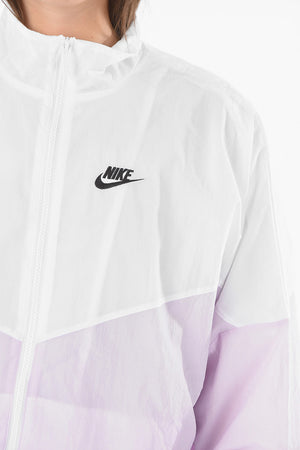 Two-Tone Nylon Windbreaker with Zip Closure