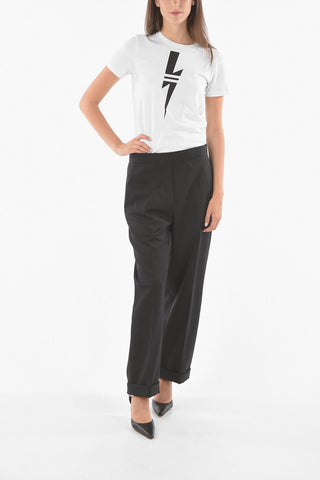Wool Blend SLOCH ROLLED UP Pants
