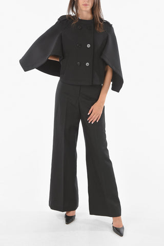 Wool Blend FLARED FIT Double Breasted Cape