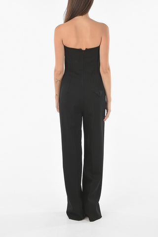 Wide Leg Strapless Tailored Jumpsuit
