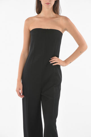 Wide Leg Strapless Tailored Jumpsuit