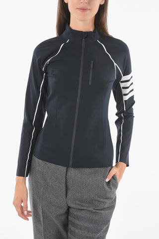 Felpa Active Full Zip in Nylon Tech con Bande in Contrasto