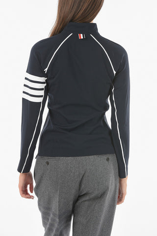 Felpa Active Full Zip in Nylon Tech con Bande in Contrasto