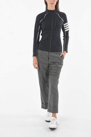 Felpa Active Full Zip in Nylon Tech con Bande in Contrasto