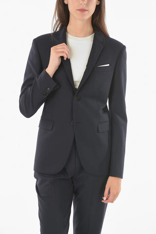 Wool Blend Lined SUPER SKINNY FIT Single Breasted Blazer