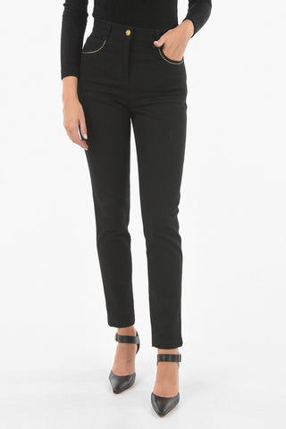 Stretchy Denim Jeans with Contrasting Trims