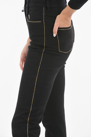 Stretchy Denim Jeans with Contrasting Trims