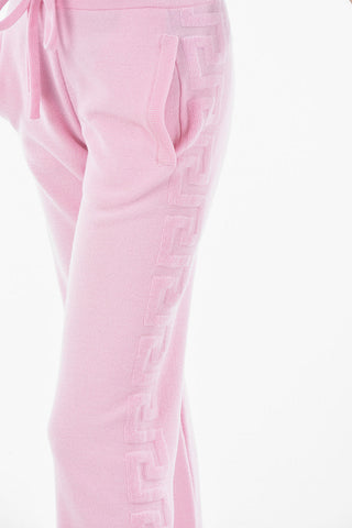 Cashmere-blend Joggers with Embossed Greek Logo