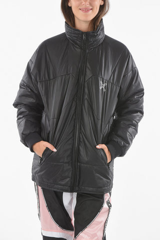 Bomber Imbottito Full Zip con Logo in Lettering
