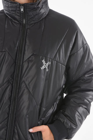 Bomber Imbottito Full Zip con Logo in Lettering