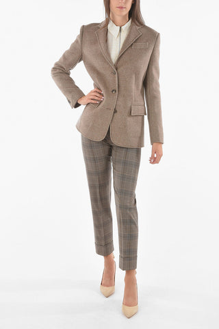 Blazer in Lana Sfoderato con Rifiniture in contrasto
