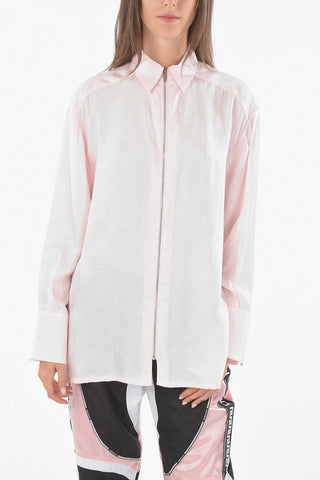 Monogram Silk Satin Shirt with Zip Fastening
