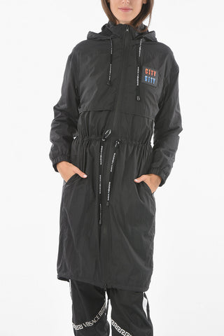 Hooded Long Windbreaker CITY With Coulisse