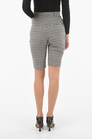 Prince of Wales Wool Blend Shorts