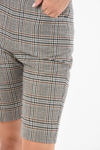 Prince of Wales Wool Blend Shorts