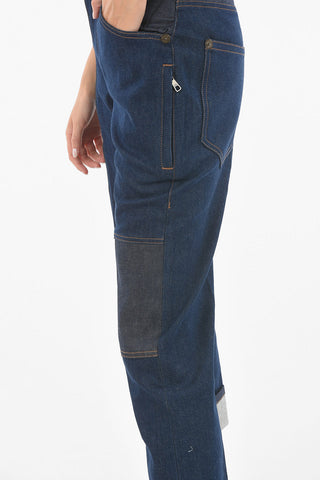 Low Waist Tw-Tone Wide Tube Jeans