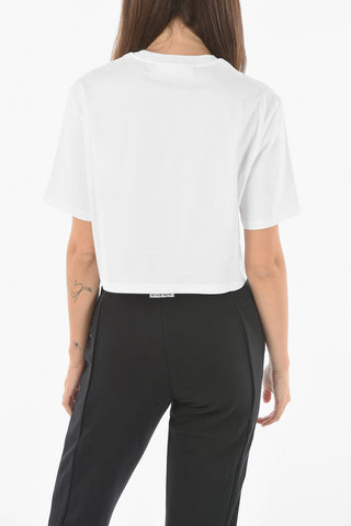 Pearl Necklace Printed Slim Fit Cropped T-Shirt