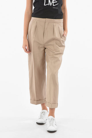 Double Pleated Linen Blend Pants