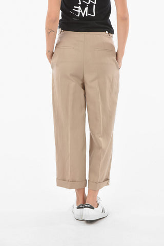 Double Pleated Linen Blend Pants