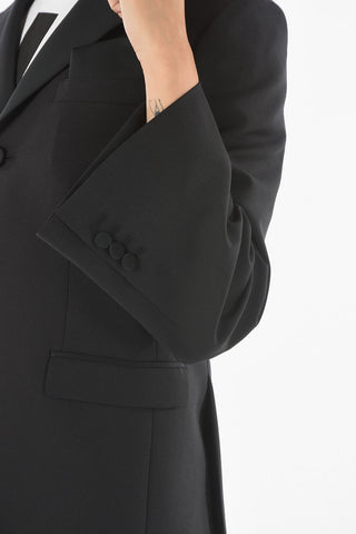 Wool Blend Lined TUXEDO SUPER SKINNY FIT Single Breasted Blazer