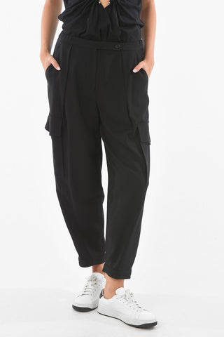 Buttoned Cuff Cropped Fit Cargo Pants