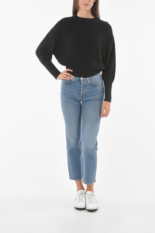 Silk Blend Crewneck Sweater embellished with Sequins