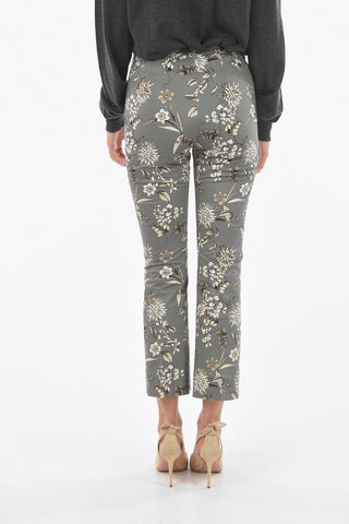 S MAX MARA Floral Print SCRIVIA Boot-cut Pants