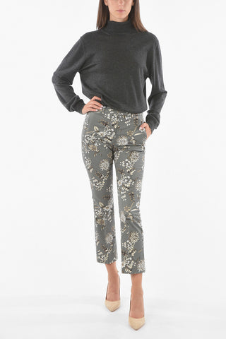 S MAX MARA Floral Print SCRIVIA Boot-cut Pants