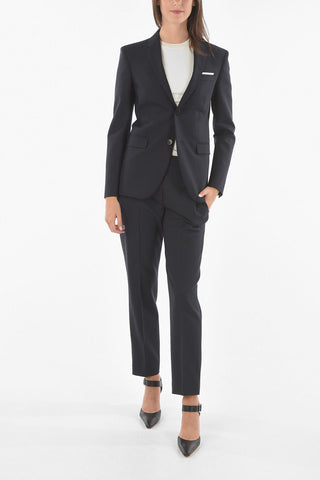 Wool Blend Lined SUPER SKINNY FIT Single Breasted Blazer
