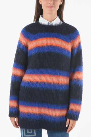 Striped Fuzzy Sweater Dress
